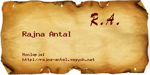 Rajna Antal névjegykártya